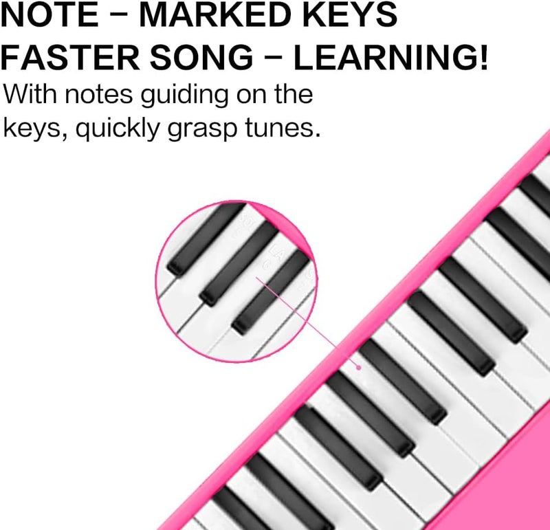 EROK 32 Keys Melodica Keyboard Instrument - Portable with Carrying Bag, Ideal for Beginners & Adults Gift (Pink) - Image 3